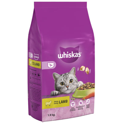 WHISKAS 1+ Lamb Adult Dry Cat Food 1.9kg